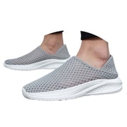 Fgnfyis Men's Breathable Knit Sneakers Comfortable on Casual Shoes for Walking Running Yoga Gym Beach Summer Spring Men Sneakers Grey