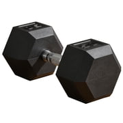 Soozier 50lbs Rubber Dumbbells Weight Set for Body Fitness Training Home Office