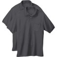 thumbnail image 4 of Hanes Mens CottonBlend EcoSmart Jersey Polo With Pocket 2-Pack, S, 4 of 5