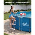 thumbnail image 2 of VEVOR Above Ground Pool Ladder, 3-Step Steel A-Frame Swimming Pool Stairs for 42 in High Wall, 300 lbs Capacity Entry/Exit Steps with Secure Non-Slip Sturdy Wide Step, Easy Setup, Gray & White, 2 of 9