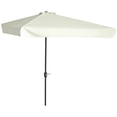 thumbnail image 1 of Outsunny Parasol Demi-Parasol de Patio 7,5 Pi Pare-Soleil, Manivelle, Crème, 1 of 10
