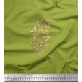 thumbnail image 1 of Soimoi Green polyester Crepe Fabric Artistic Leaves Print Sewing Fabric Yard 42 Inch Wide, 1 of 3