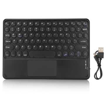 Clavier Pavé Tactile Bluetooth Sans Fil 10 Po Rétro à Touches Rondes Ergonomique avec Prise en Charge Magnétique des Gestes Tactiles pour Windows pour IOS Noir
