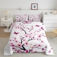 thumbnail image 2 of Erosebridal Ensembles de Literie Botanique Fleurs de Cerisier Simple avec Couette, Insert de Couette Papillon Rose pour Filles, Réversible 2 Pcs, 2 of 8