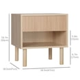 thumbnail image 3 of HOMCOM Nightstand with Drawer and Open Shelf, Side Table, Natural, 3 of 10