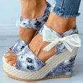 thumbnail image 2 of XZNGL Chaussures pour Femmes Chaussures Femmes Chaussures Décontractées Mode Femmes Unies Été Sandales à Lacets pour Dames Talon Compensé Chaussures de Plage Décontractées, 2 of 6