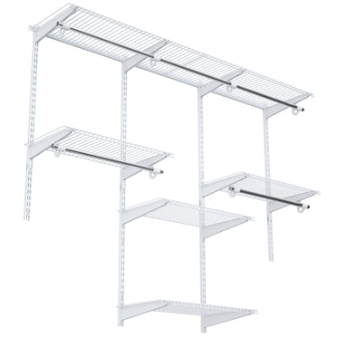 Patiojoy Wall Mounted Custom Closet Adjustable Hanging Storage Organizer Rack