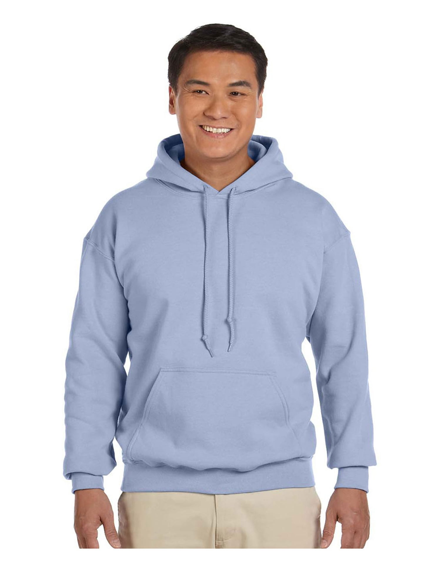 Gildan Men's Rib Knit Pouch Pocket Hooded Sweatshirt, Style G18500