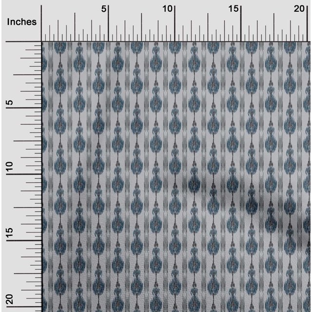 oneOone Tissu Georgette Viscose Rayé Ikat Imprimé au Mètre 42 Pouces de Large