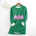 thumbnail image 1 of Meihcang Chandails en Molleton pour Femmes Grande Taille Graphique Arbre de Noël Col Rond Chandail d'Hiver Chaud Doublé Sherpa, 1 of 4