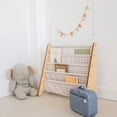 thumbnail image 2 of 3 Sprouts Recycled Fabric Kids Book Rack Storage Bookshelf Organizer in Gingham Beige for Ages 3+, 2 of 5