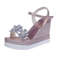 thumbnail image 2 of RKSTN Sandals for Women Open Toe Casual Shoes Rhinestone Comfortable Platform Wedge Sandals Shoes Soft Comfortable Sandals, 2 of 5