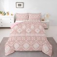 thumbnail image 1 of Erosebridal Bohemian Aztec Comforter Sets Queen Size, Tribal Geometric Pattern Comforters & Duvets, Pink, Reversible 3-Piece, 1 of 8
