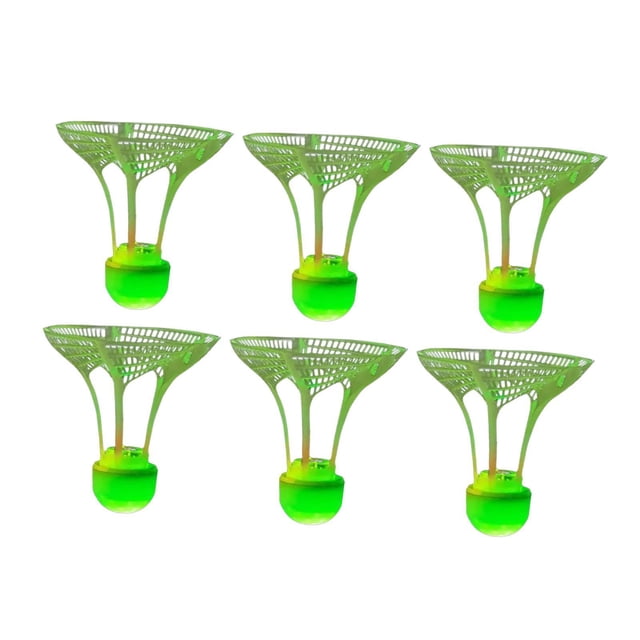 Almencla 6Pcs LED Badminton Balls Shuttlecocks with Light for Beaches Garden Backyard Green