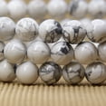 thumbnail image 5 of Bracelet Extensible Unisexe en Perles Rondes de 8 mm en Howlite Blanche Naturelle, 5 of 5