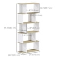 thumbnail image 3 of HOMCOM 5-Tier Bookshelf, Narrow S Shaped Bookcase, White, 3 of 10