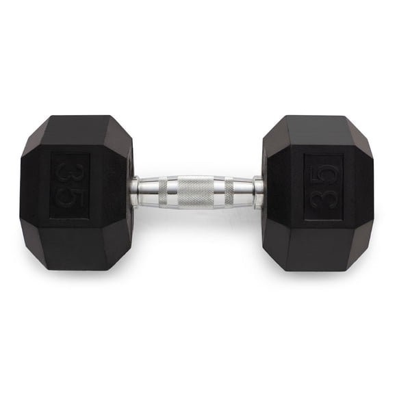 Weider Haltère Hexagonal en Caoutchouc 35 lb Poignée Moletée Simple Gym à Domicile