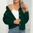 thumbnail image 4 of Timegard Button down Shirts for Women Cropped Long Sleeve Jackets Fall Solid Color Casual Loose Tops, 4 of 7