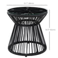 thumbnail image 3 of Outsunny Rattan End Table, Round Hollow Drum Design Side Table, Black, 3 of 10