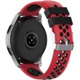 thumbnail image 1 of KOMI Bands 22mm Breathable Universal Soft Silicone Replacement Compatible With Gear S3 Frontier/Galaxy Watch SM-R800 (46mm)/Galaxy Watch 3 45mm/Classic Smart Watch (Red-Black), 1 of 5