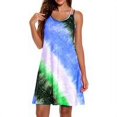 thumbnail image 4 of Robe Femme 2 Bretelles Sans Manches Vêtements Imprimés Aguichant Robe d'Été pour Femme, Bleu Ciel, 4TG, 4 of 4