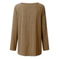 thumbnail image 3 of Innerwin T-shirt Crew Neck Women Tee Work Solid Color Loose T Shirt Khaki XL, 3 of 6