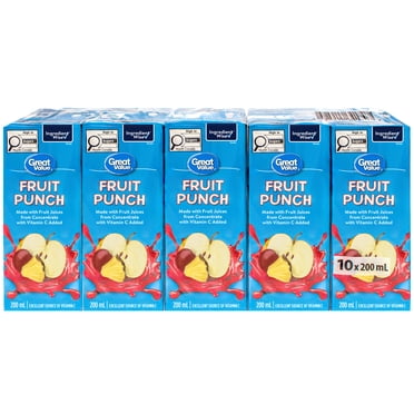 Great Value Fruit Punch Drink,10x200ml