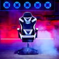 thumbnail image 1 of Fauteuil Inclinable en Cuir pour Gamer Melior, Soutien Ergonomique, Dossier Haut, Massage, Roues, Blanc, 1 of 11