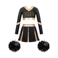 thumbnail image 1 of Sxiwei Kids Girls Cheerleading Uniform Cheer Outfits Metallic Patchwork Competition Performance Costume B03 14, 1 of 5