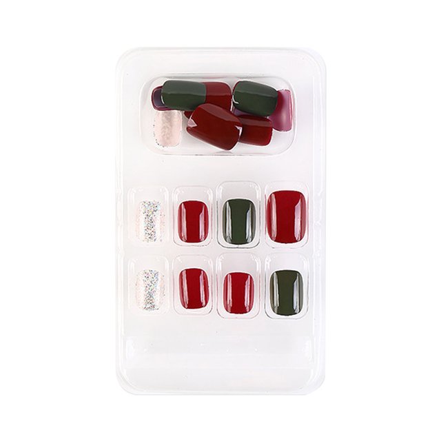 ziyahi False Nail Wearable Perfect Matching Simple to Wear No Irritating Odor Fake Fingernail Breathable Press Type Adjustable Paster Type 16 Type 7 F741 1Set