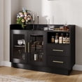 thumbnail image 2 of Wine Cabinet - Coffee Bar Station with LED Lights,High-Load-Bearing Capacity Liquor Cabinet with Drawers,Durable Double Glass Doors & Anti-Tipping Design,for Kitchen, Living Room, Dining Room, 2 of 6