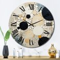 thumbnail image 1 of Designart "Medley in Monochrome III" Abstract Collages Oversized Wall Clock, 1 of 6