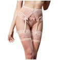 thumbnail image 2 of Porte-jarretelles pour Femmes en Dentelle Brodée Transparente avec Bas m, 2 of 8