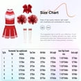 thumbnail image 5 of Fldy High School Girls Cheer Leader Cheerleading Uniform Outfit Matching Pom Poms and Socks A Red 6, 5 of 5