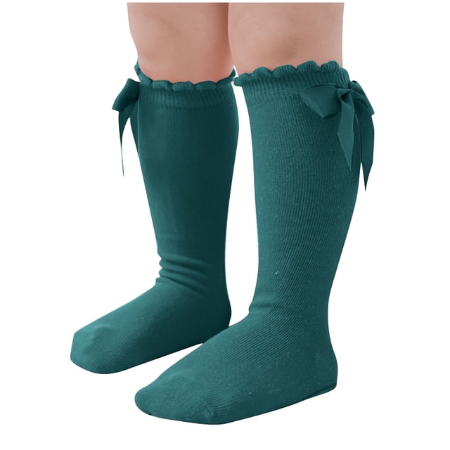 FAIWAD Baby Girls Knee High Socks Cotton Ruffled Tube Stockings Infant Toddler Cute Daily Long Socks