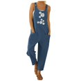 thumbnail image 1 of Kcodviy Combinaison Ample pour Femmes avec Bretelles et Poches, Combinaison Imprimée pour Femmes, Style Décontracté, Justaucorps, Combinaison de Plage pour Femmes, 1 of 4