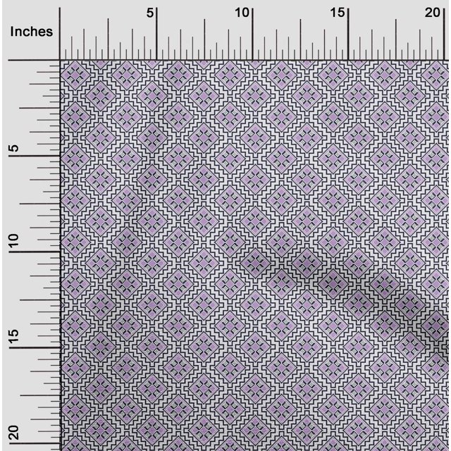 oneOone Polyester Lycra Fabric Ethnic Geometric Flame Stitch Print Sewing Fabric BTY 56 Inch Wide