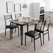 Dining Table Set for 4, 5-Piece Kitchen Table and Chairs, Dining Room Table with PU Leather Chairs, Kitchen Table Set for Small Spaces