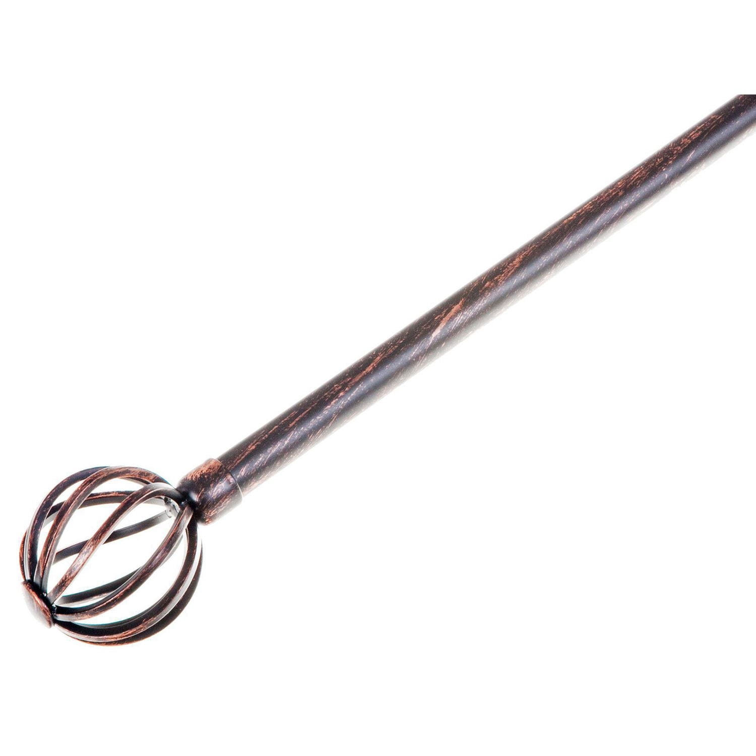 16/19Mm Metal Drape Pole Set (Globe - Bk Copper) (48-84)