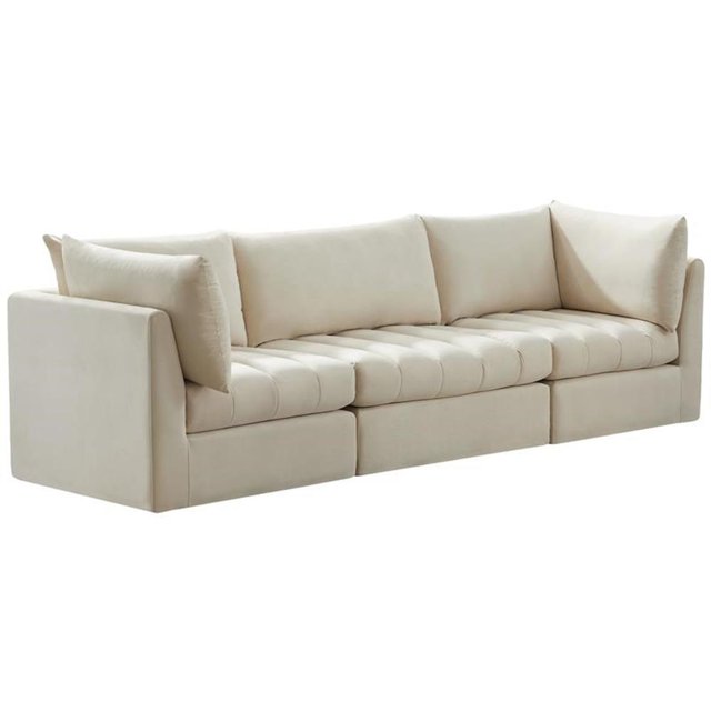 Meridian Furniture Jacob Sofa Modulaire en Velours Crème