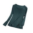 thumbnail image 1 of Besolor T-Shirts de Pyjama pour Femmes Grande Taille à Col Rond à Manches Longues Chemise de Nuit Fine Décontractée Confortable T-Shirts de Couleur Unie Vêtements de Nuit, 1 of 7
