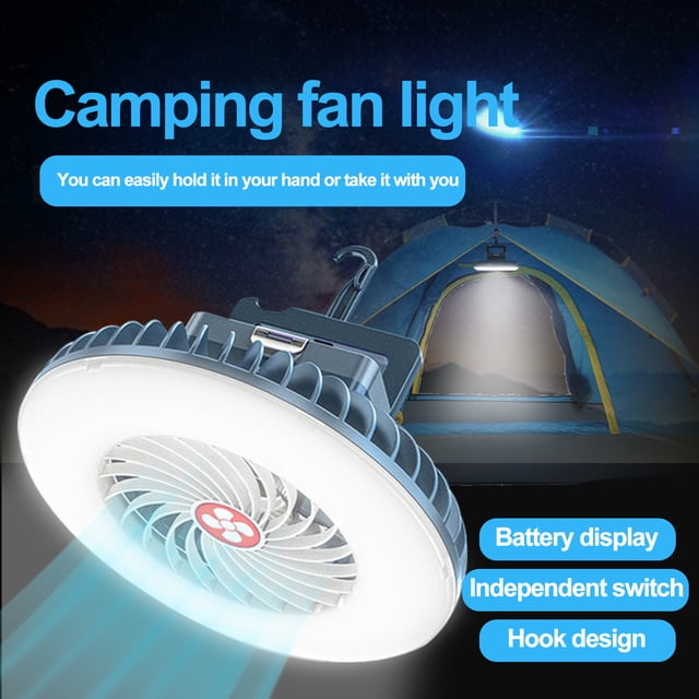 LJNYFDC Hidden Hook Camping Light Solar Camping Lantern with Adjustable Speed Strong Wind Low Noise Dimmable Super Bright LED Light