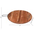 thumbnail image 2 of IH Casa Decor Natural Acacia Wood Round Board Avec Poignée En Nickel, 2 of 4
