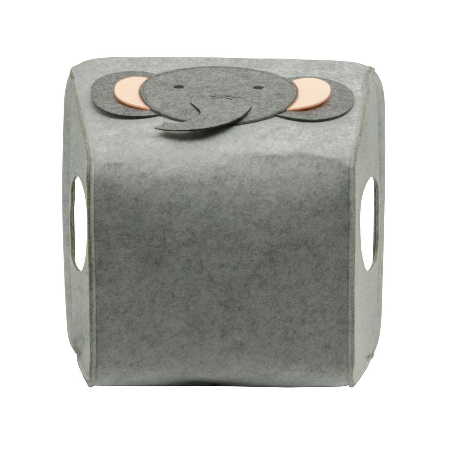 Felt Construction Storage Basket with Elephant Face Patch