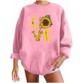 thumbnail image 1 of RKSTN Chandail de la Saint-Valentin pour Femmes, Coupe Ample, Mode Décontractée, Manches Longues, Col Rond, Chandail Grande Taille, Imprimé Cœur d'Amour, Chandails de Couleur Unie, 1 of 9