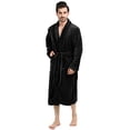 thumbnail image 1 of NY Threads Luxurious Mens Shawl Collar Fleece Bath Robe Spa Robe, Black, XX-Large-3X-Large, 1 of 5