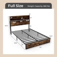 thumbnail image 3 of Costway Full Bed Frame with Charging Station Storage Headboard Under-bed Storage Space, 3 of 10
