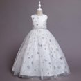 thumbnail image 4 of EGNMCR Vêtements pour Bébé Fille Robe pour Enfants Fille Sans Manches Robe de Princesse Motif Flocon de Neige Imprimé Tulle Longue Robe Canoniques, 4 of 9