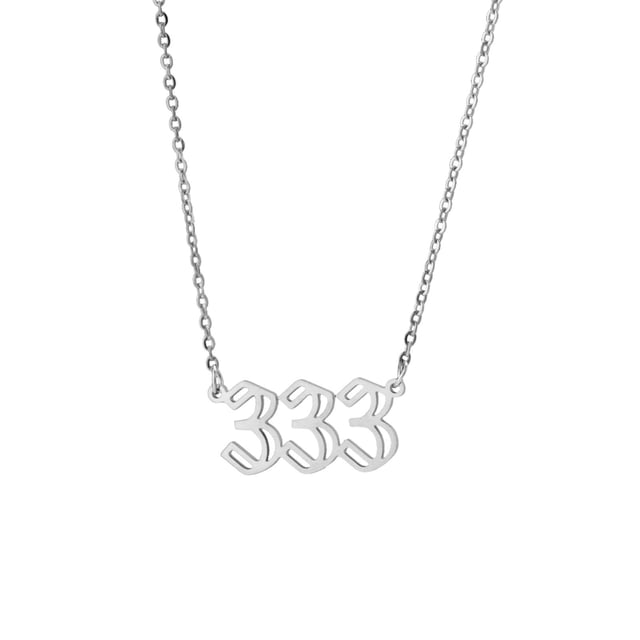 Pendentif Collier Numéro d'Ange Plaqué Or/argent Collier en Acier Inoxydable Bijoux pour Femmes