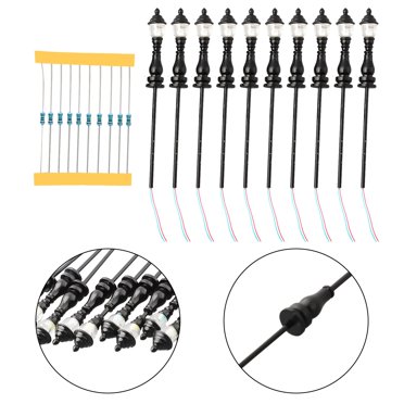 10PCS Complete Lamps With Resistor For 9~18V Operation Model Railroad Train OO/HO Scale Lamp Posts Led Street Light Lamp